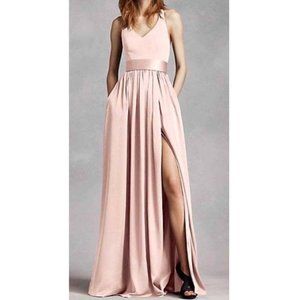 Vera Wang White Pink Halter Dress